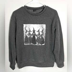 Salem Witches Sweatshirt Women Pullover Small S Craft Coven Gray Fleece | SHEIN